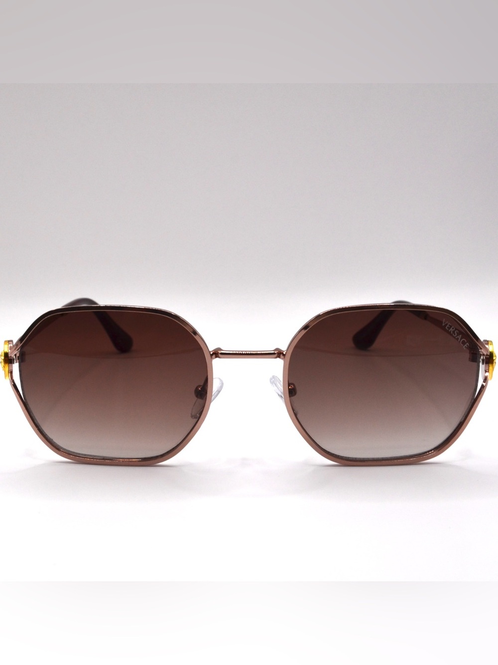 Versace Women’s Sunglasses – Pink Bronze / Brown Gradient – New – 55-20-140 - Picture 14 of 16